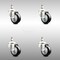 Service Caster 3 Inch 316SS Black Polyurethane Wheel Swivel 3/8 Inch Threaded Stem Caster Set SCC-SS316TS20S314-PPUB-BLK-381615-4 - alternate 3